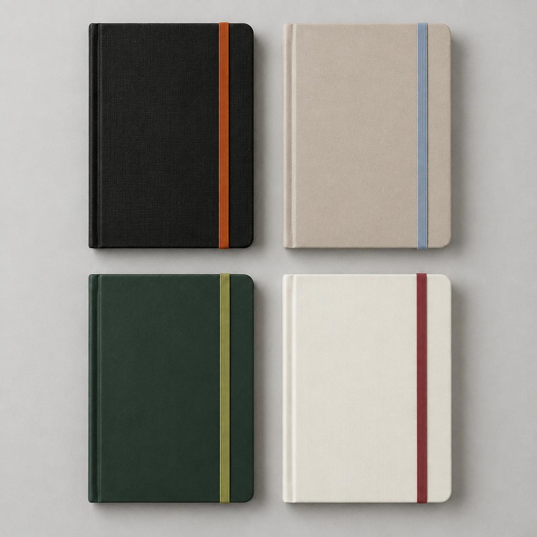 Quattro copertine in finiture e colori diversi